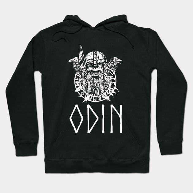 Ancient Nordic Medieval Germanic Mythology Norse God Odin Hoodie by Styr Designs